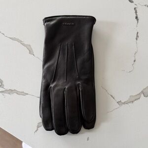 Coach Dark Leather Men's Gloves
